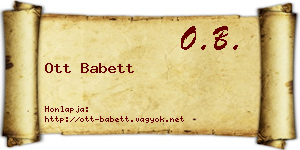 Ott Babett névjegykártya